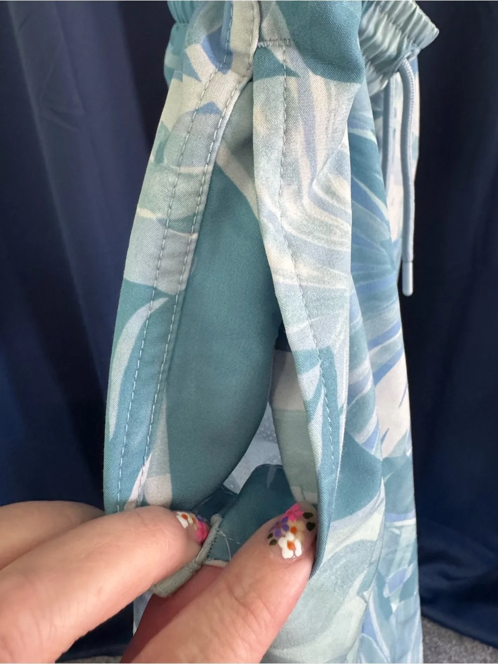 C & C California Men's Light Blue Tropical Print Swim Trunks Size 2XL Summer